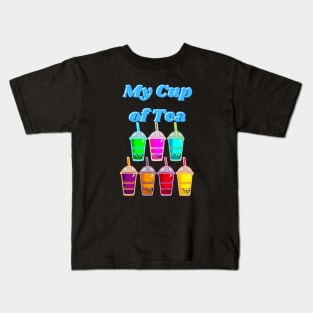 My Cup of Tea; Boba Tea Design, Retro Design Kids T-Shirt